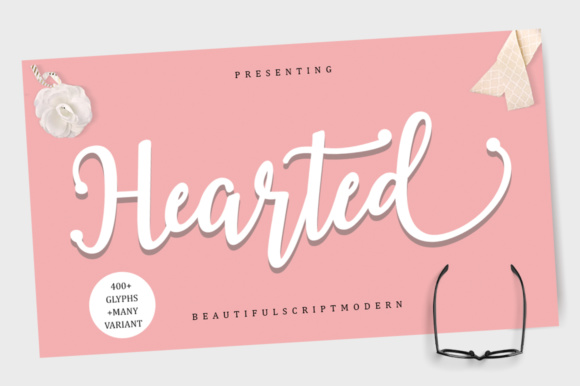 Hearted Font: A Modern Script Typeface for Makers